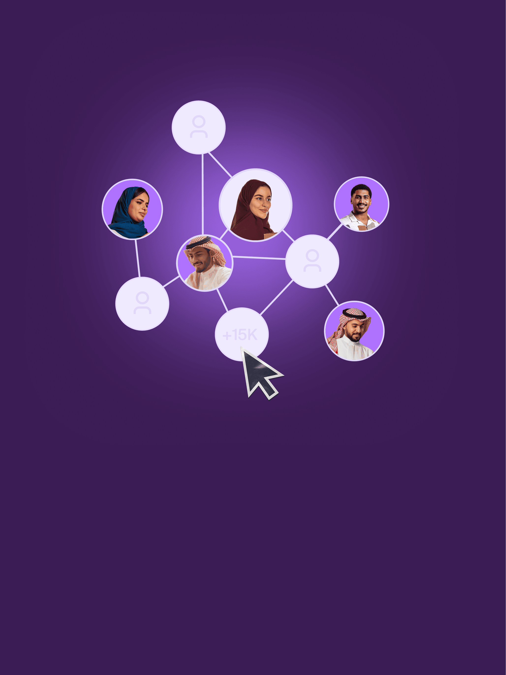 Background image showing We connect you with 15,000 merchants.